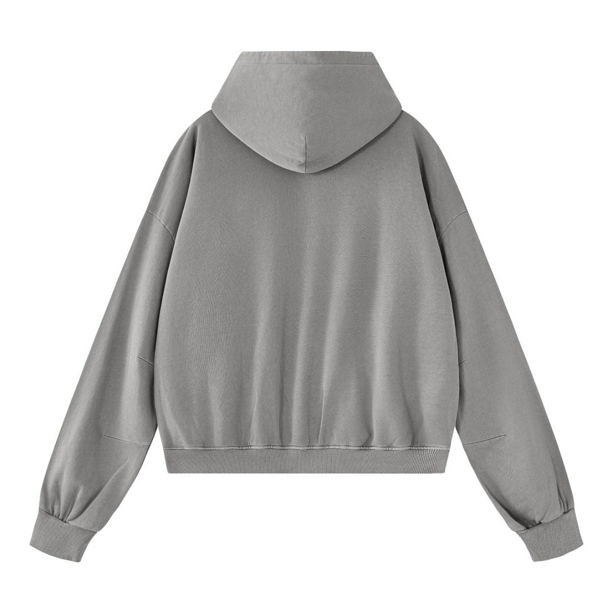 Vintage Washed Cotton Double‑Zip Hoodie