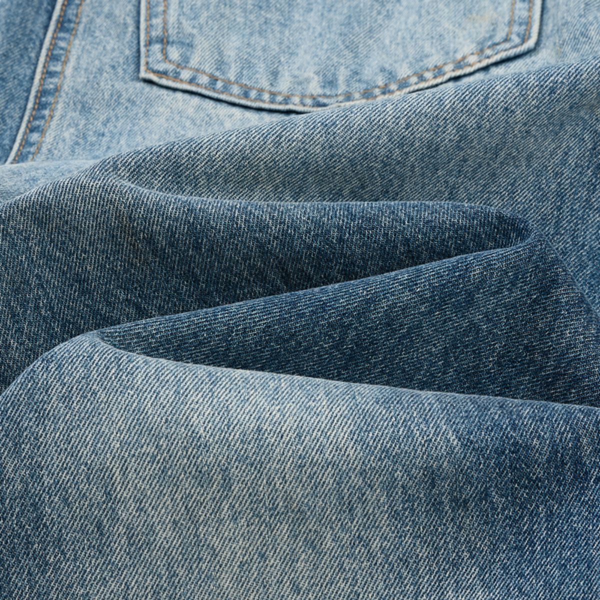 Vintage Blue Wide‑Leg Jeans With Side Pleat Details