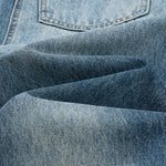 Vintage Blue Wide‑Leg Jeans With Side Pleat Details