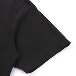 Black Washed Cotton Ripped Boxy Tee 270gsm