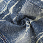 Ripped Lightning Pattern Micro Flare Vintage Denim Jeans