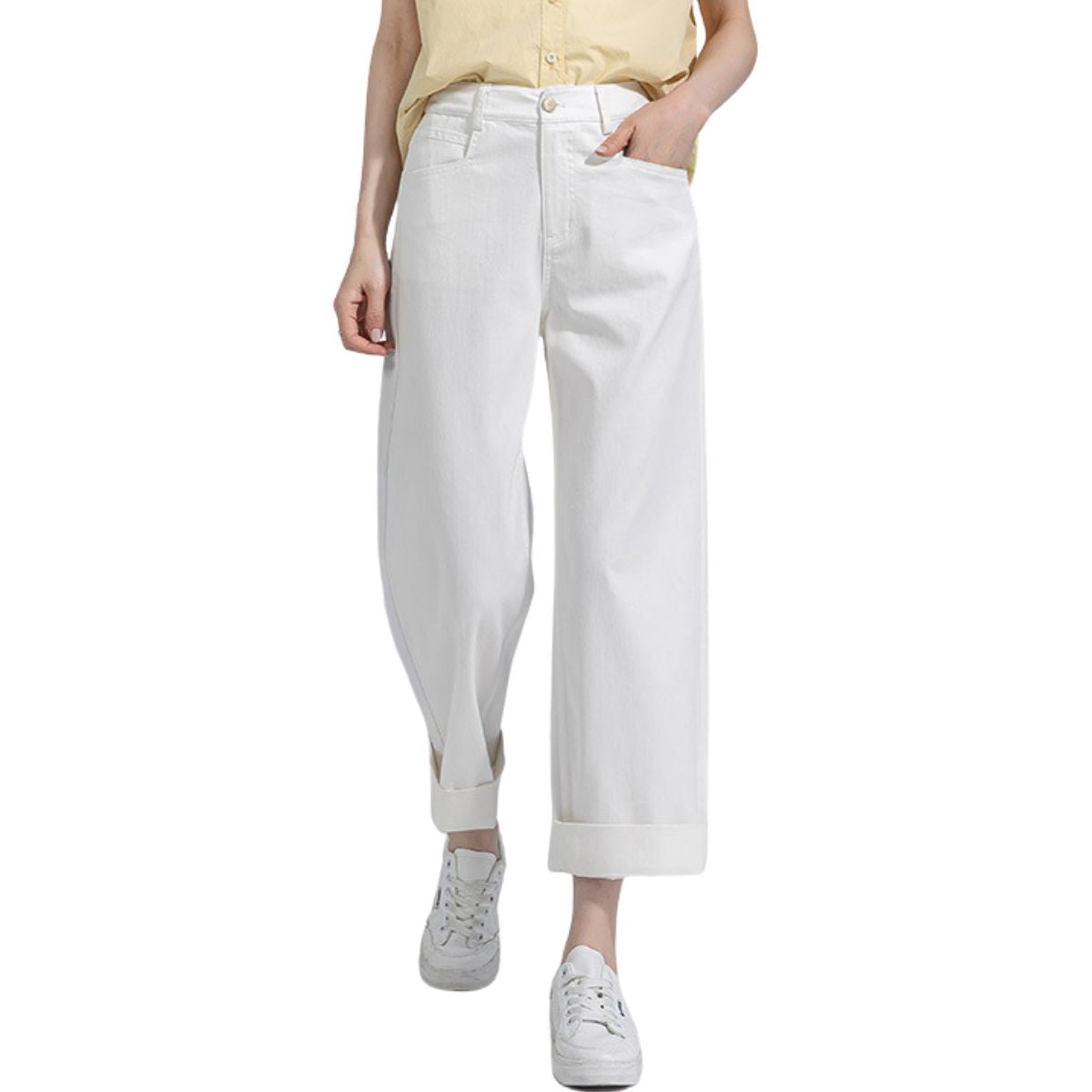 Risen Jeans Straight-Leg Washed Ankle Jeans