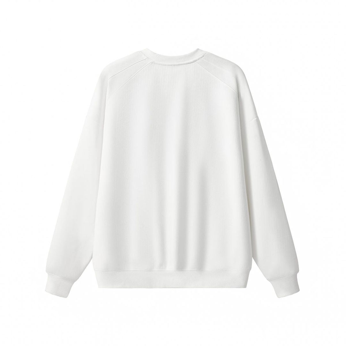 Drop‑Shoulder Spliced Cutaway Small V‑Neck Composite Crew Neck Sweatshirt