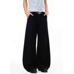 Pantalones de algodón con pierna ancha y color liso