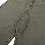 Vintage Washed Curved‑Seam Baggy Wide‑Leg Trousers