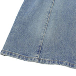 Falda vaquera con bordado de perlas y lavado vintage