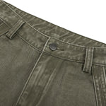 Vintage Washed Seam‑Detail Wide Leg Trousers