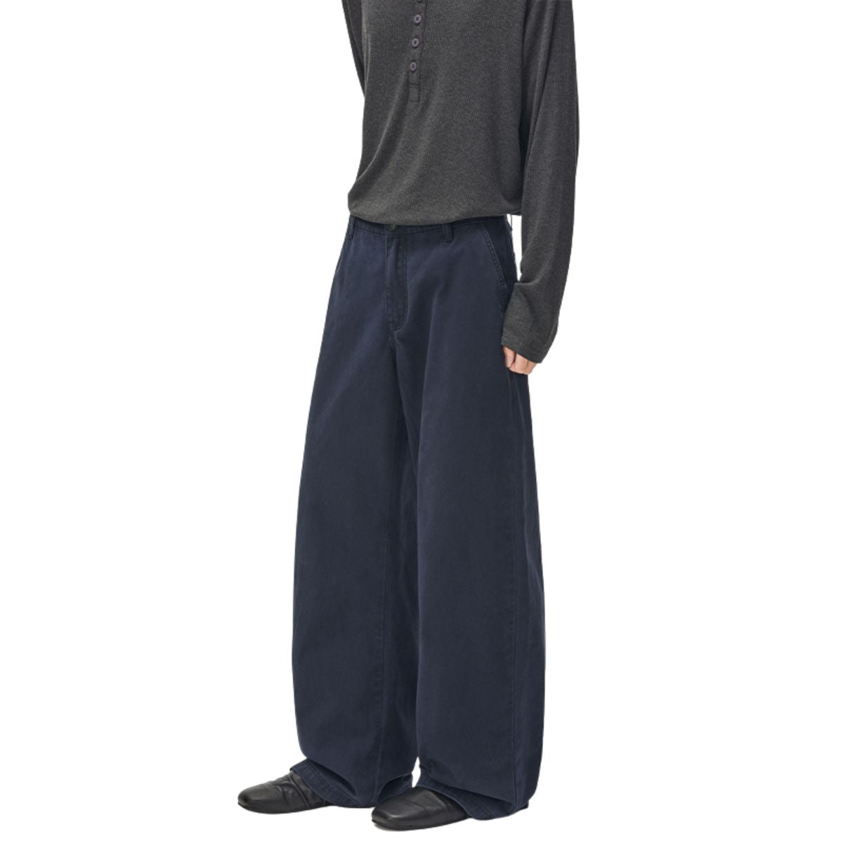Straight‑Leg Casual Pants With Sword Embroidery