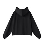 Boxy Raw‑Edge Distressed Hem Drop‑Shoulder Hoodie