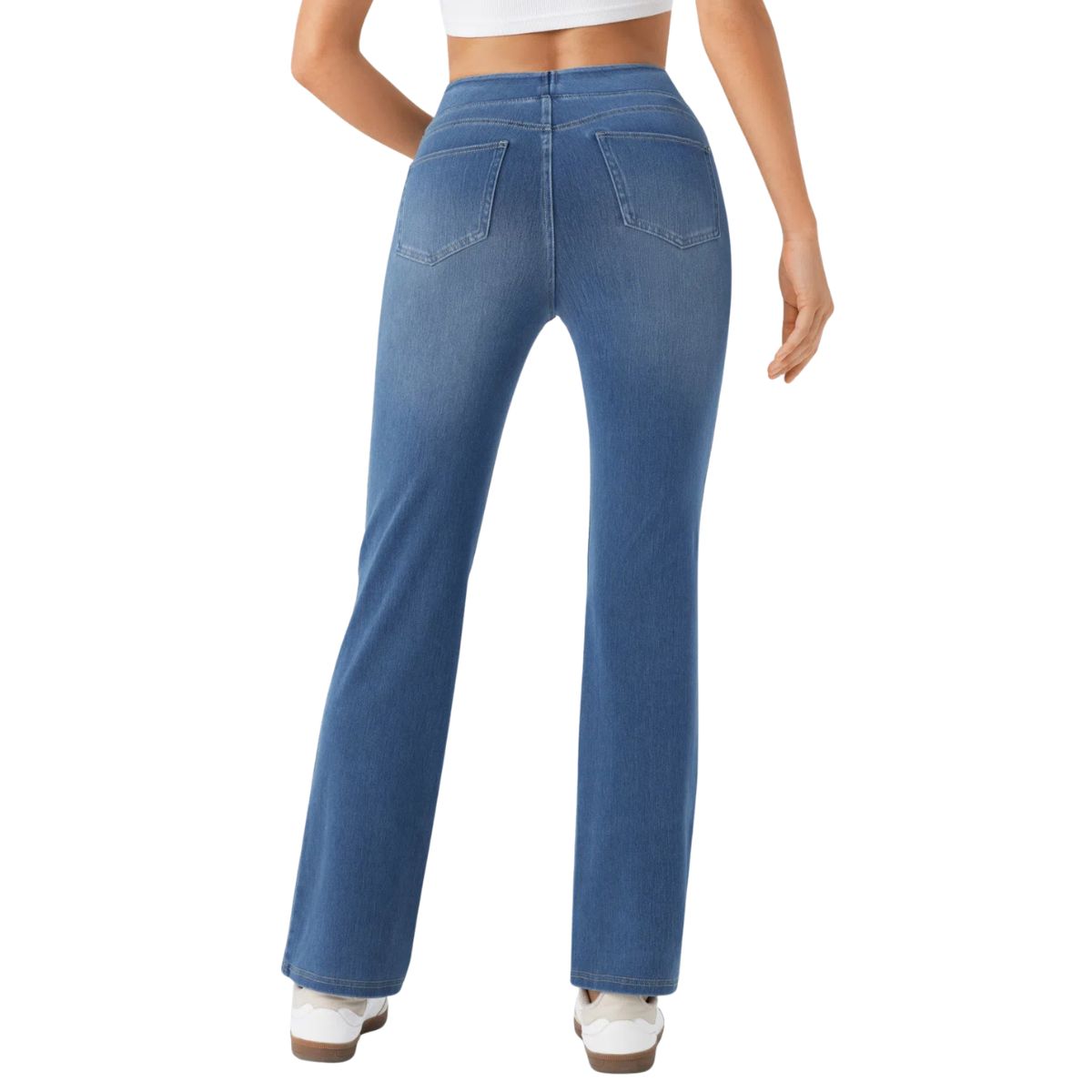 Vintage Washed High Waist Straight Leg Jeans