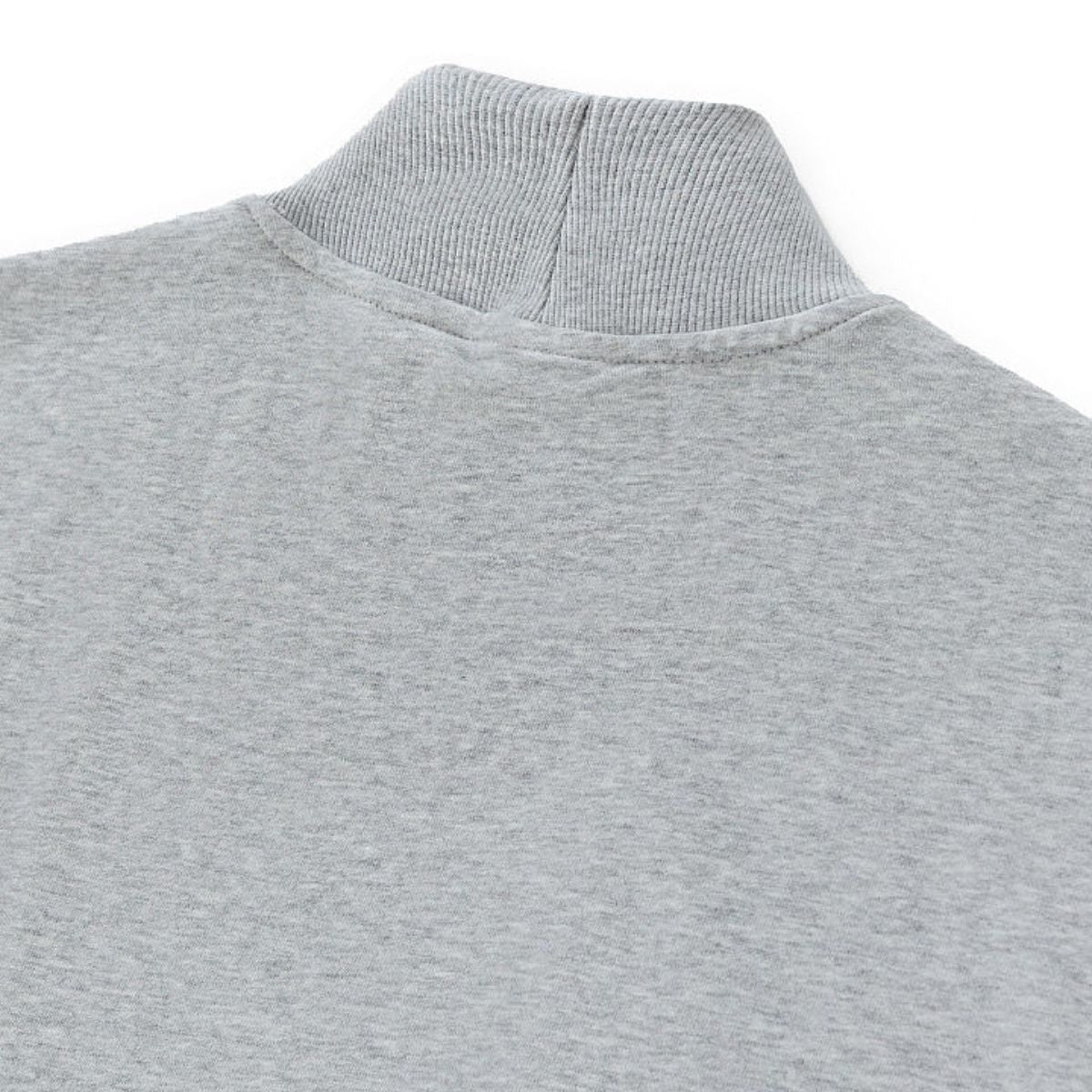 Mock Neck Drop Shoulder Sweatshirt Loose Sleeve Curved Hem