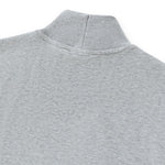 Mock Neck Drop Shoulder Sweatshirt Loose Sleeve Curved Hem