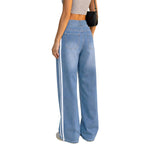 Women's Side Stripe Stretch Wide Leg Jeans