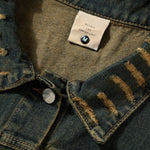 Raw Hem Distressed Denim Cropped Vest