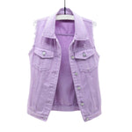 Women's Relaxed Fit Ripped Denim Vest