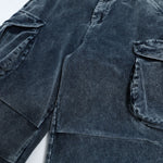 Washed Corduroy Deconstructed Relaxed Cargo Pants
