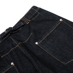 Men's Original Denim Loose Wide-Leg Straight Pants with Contrast Stitching