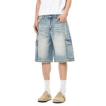 Wash Utility Pocket Denim Shorts