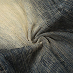 Men's Washed Faded Wide Leg Curved Denim Pants Distressed Punk