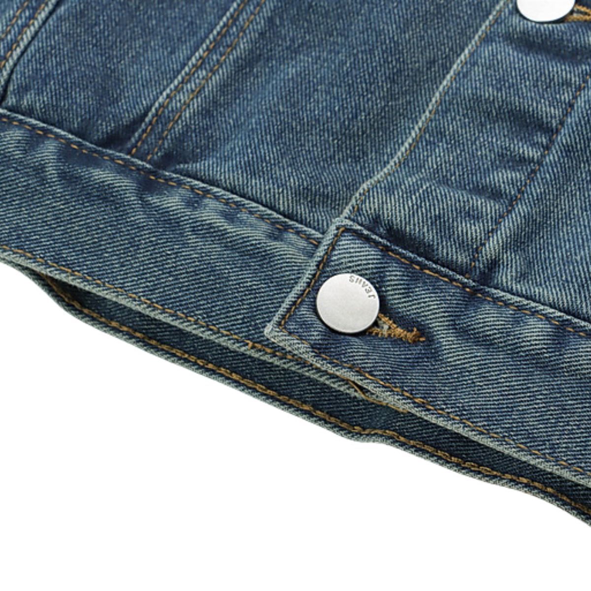 Hong Kong Style Vintage Washed Denim Jacket