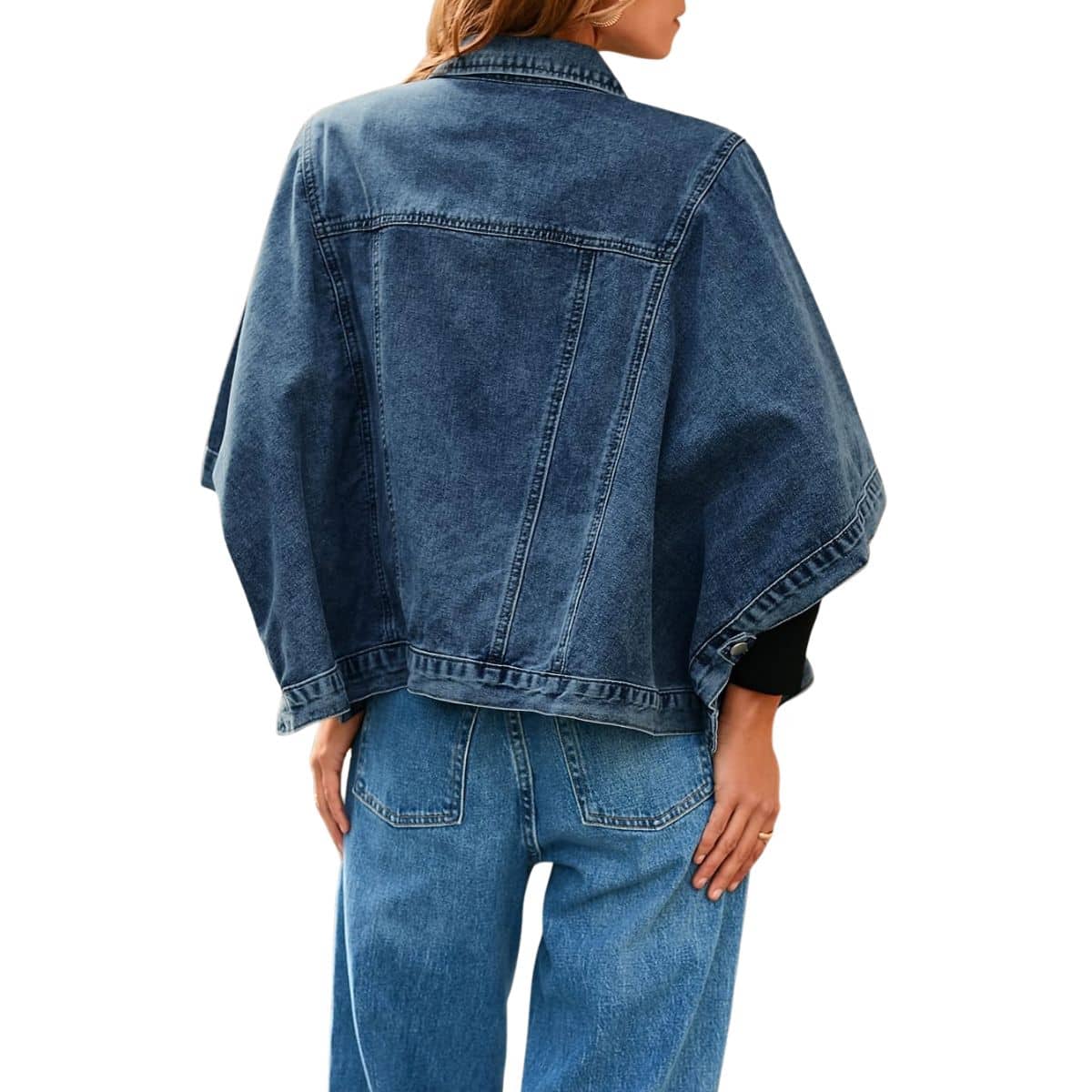 Women's Loose Cropped Denim Jacket