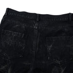 Men's Tie-Dye Denim Pants Heavy Pleated Distressed Loose Wide Leg