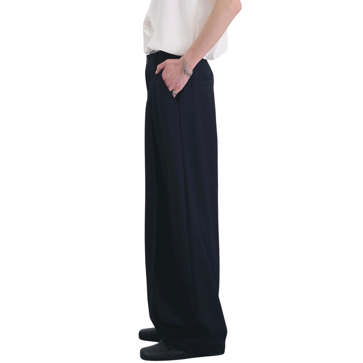 Solid Color Wide Leg Casual Pants