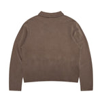 Seagull‑Collar Polo Vintage Washed Half‑Placket Sweatshirt