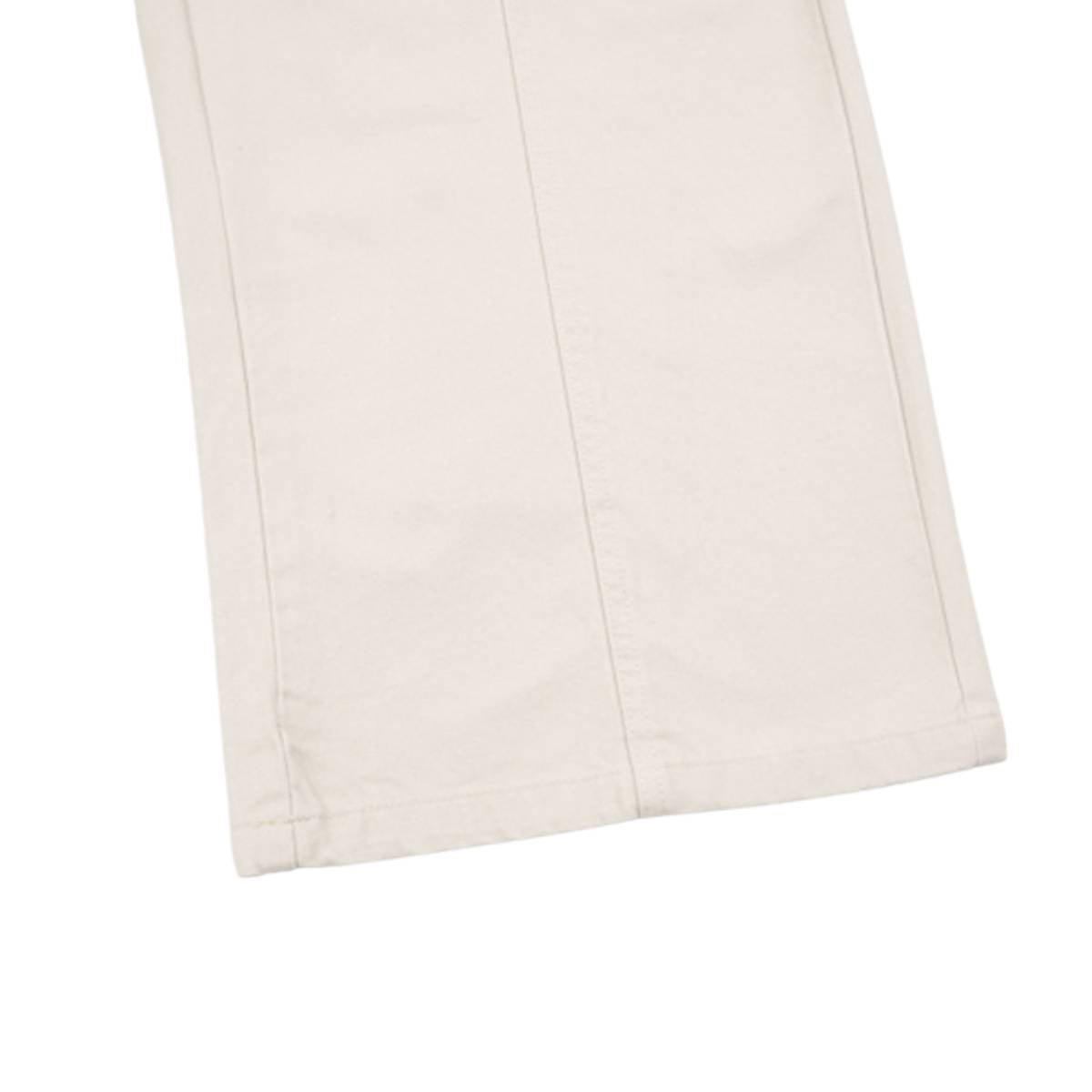 Pantalones de algodón con pierna ancha y color liso