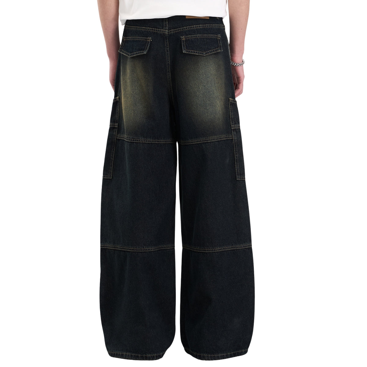 Washed Structured Heavy-Duty Straight-Leg Carpenter Jeans