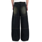 Washed Structured Heavy-Duty Straight-Leg Carpenter Jeans