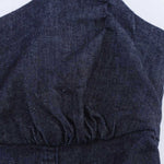 Falda vaquera con bordado de perlas y lavado vintage