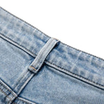 Risen Jeans Raw Hem Embroidered Pearl-Frog Closures Jeans