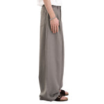 Double-Pleat Baggy Wide-Leg Trousers