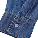 Women's Loose Casual Denim Shirt Peter Pan collar