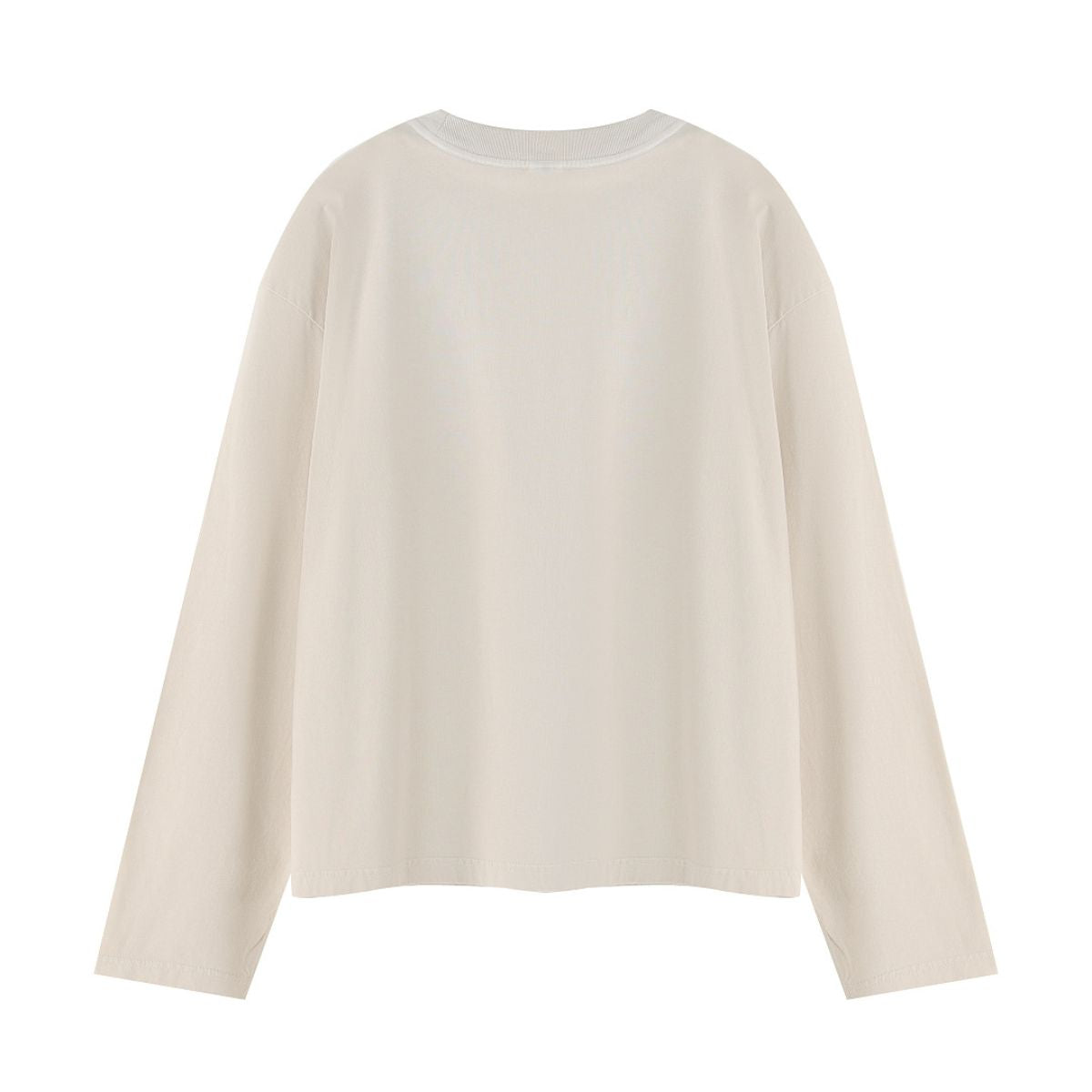 Spray Wash Cotton Relaxed Fit Long Sleeve Tee