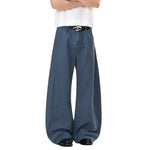 Pantalones de algodón con pierna ancha y color liso