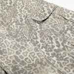 Leopard Print Cargo Wide-Leg Denim Pants