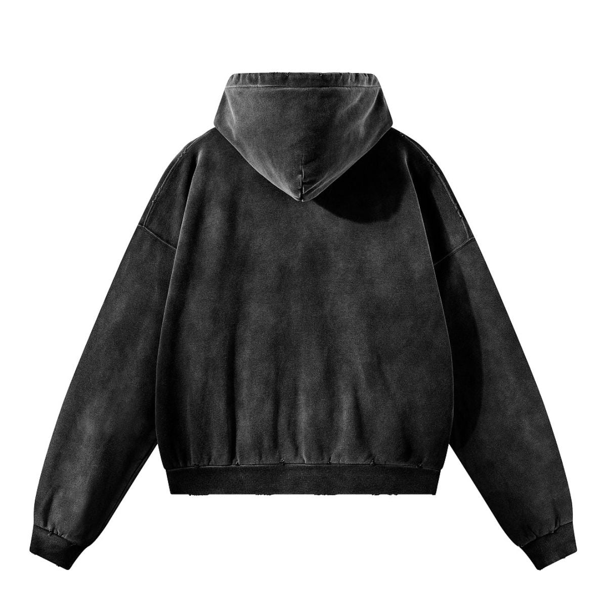 Monkey Wash Ripped Distressed Cotton Pullover Hoodie