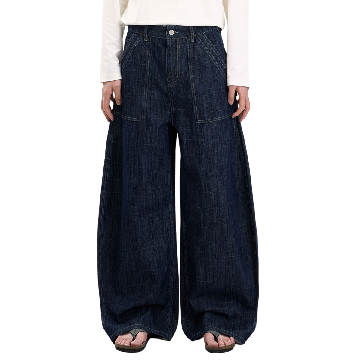 Vintage Slub Carpenter Baggy Denim Pants