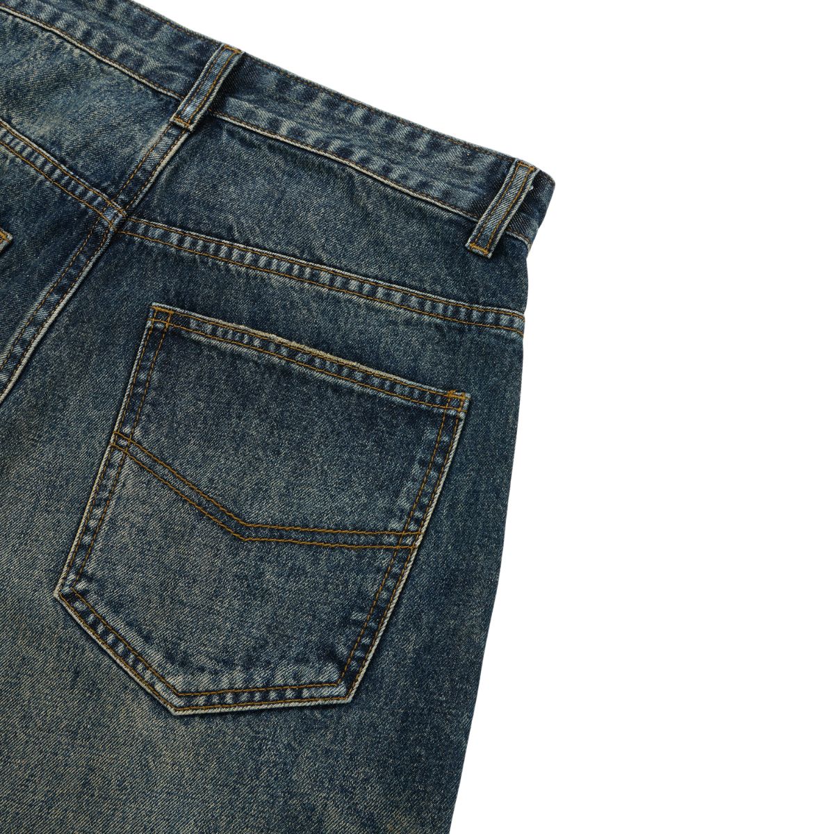 Vintage Washed Relaxed Crinkled Denim Jeans