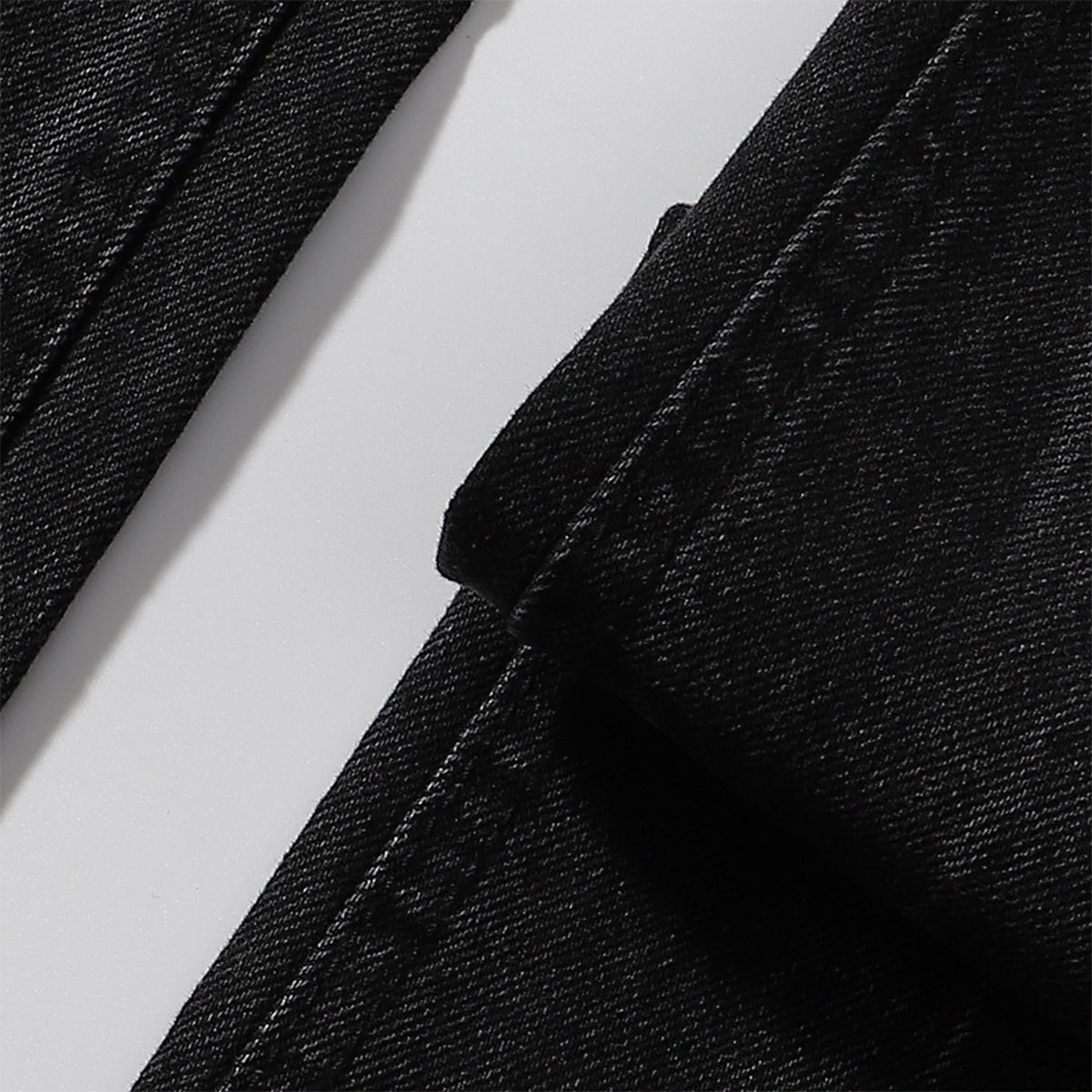 Black Acid Wash Distressed Wide Leg Denim Jeans