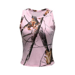 Womens Pink Camo Sleeveless Casual Sport Tank