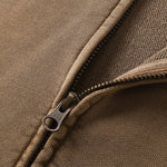 Vintage Washed Oversized Zip Up Distressed Hoodie