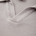 Waffle Knit Seagull Collar Drop‑Shoulder Loose Long Sleeve Top