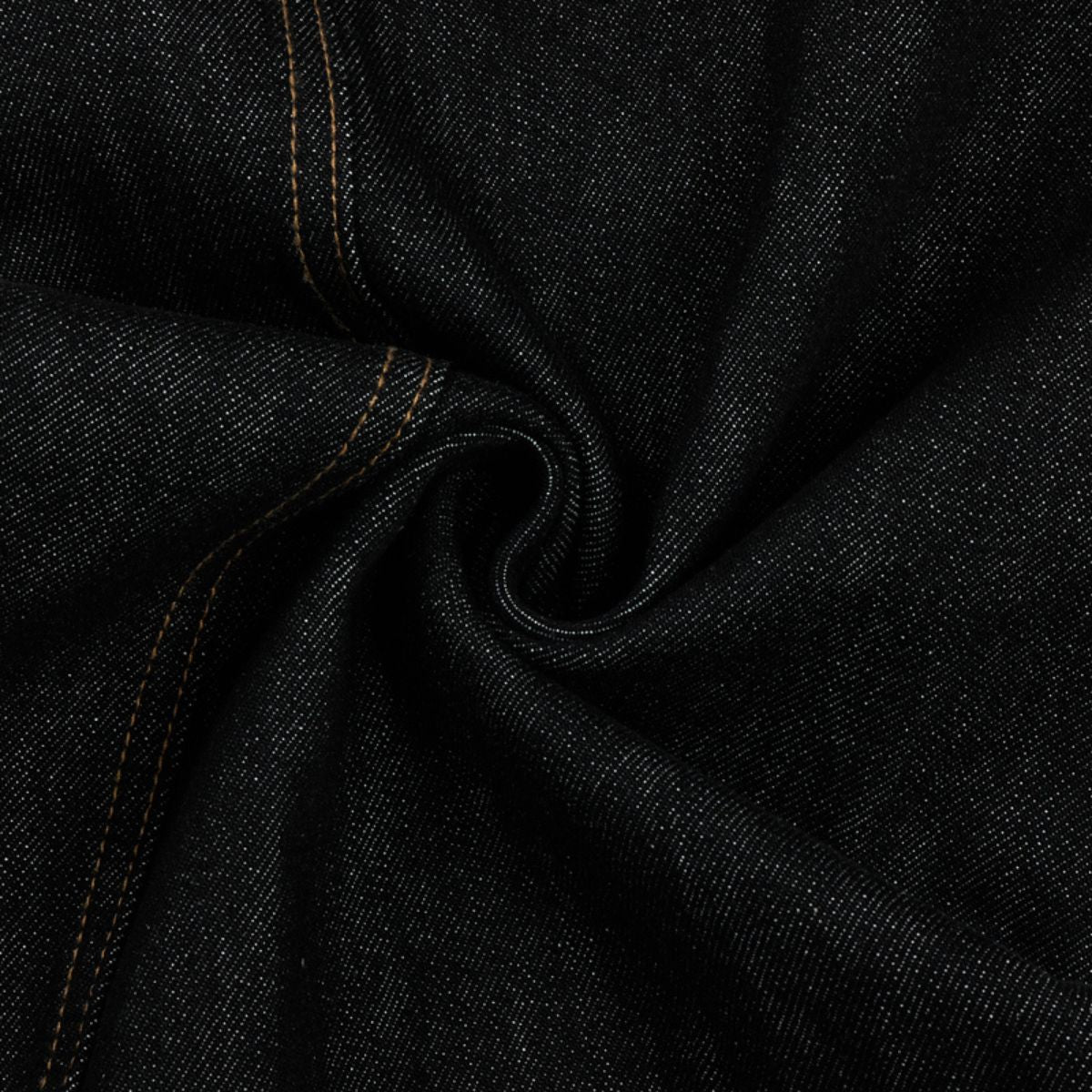 Raw Black Deconstructed Curved Wide‑Leg Jeans