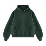 Vintage Washed Distressed Curved‑Sleeve Fleece‑Lined Hoodie
