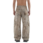Muddy Wash Denim Texture Loose-Fit Jeans