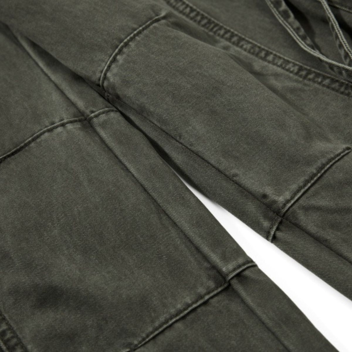 Men's Distressed Washed Denim Cargo Pants Punk Street Loose Zipper