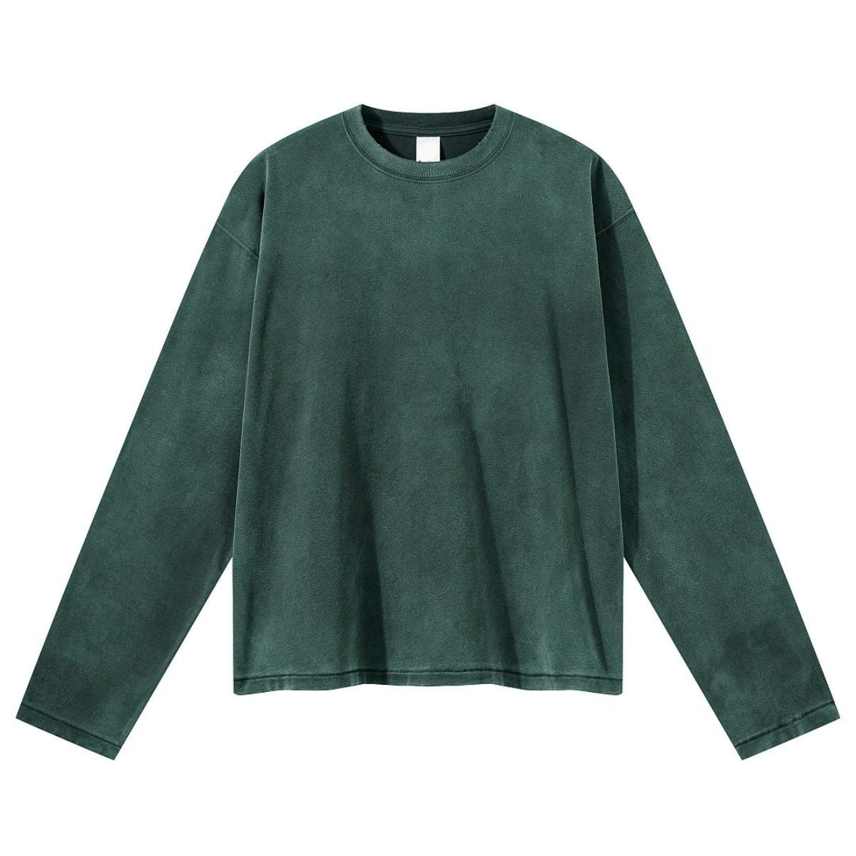 Whisker Wash Frayed Soft Brushed Vintage Long Sleeve Tee